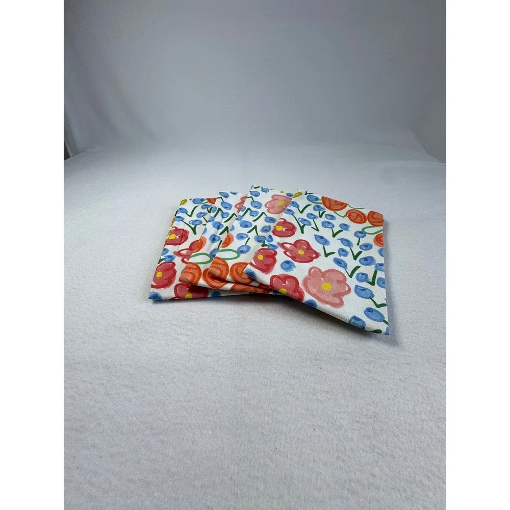 Whimsical Cottagecore Anna Whitham Co Tea Towel Multicolor Floral Hand Painted